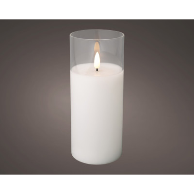 Candela Natalizia Led in Vasetto di Vetro