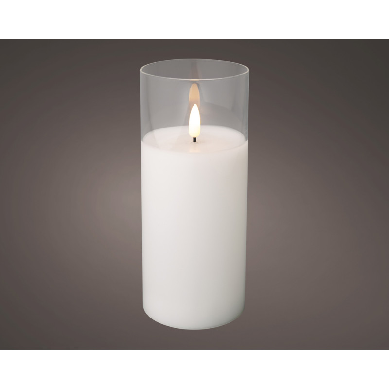 Candela Natalizia Led in Vasetto di Vetro