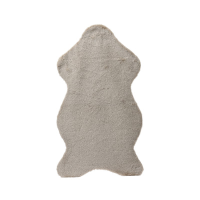 Tappetto in Pelliccia Verde Scuro e Beige
