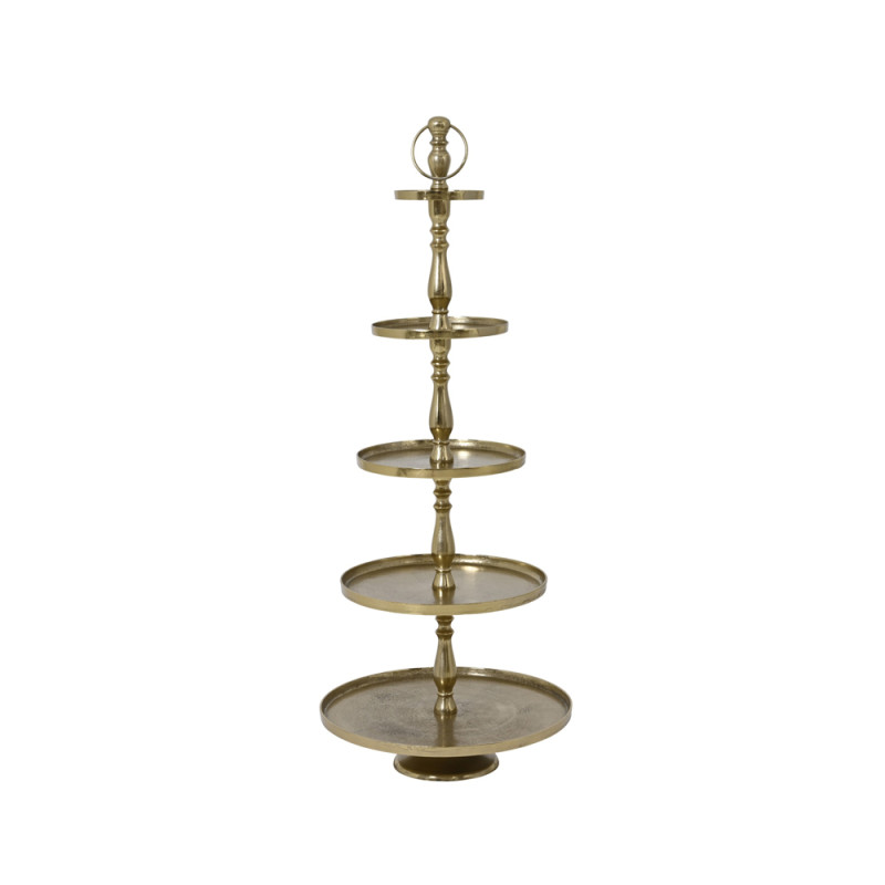 Alzata con Ripiani 139cm - Oro e Argento