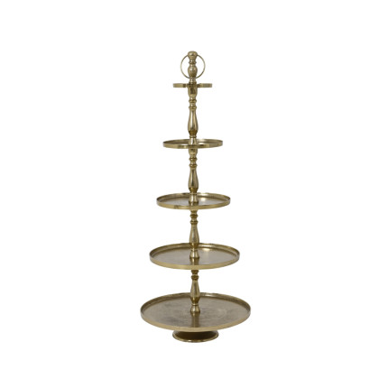 Alzata con Ripiani 139cm - Oro e Argento