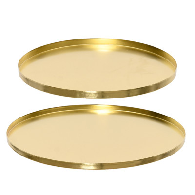 Piatto Satinato Oro Con Bordo Alto