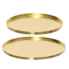 Piatto Satinato Oro Con Bordo Alto