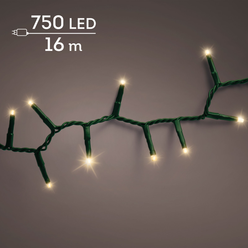 Luci per albero di natale flash 1600cm con filo verde