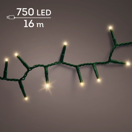 Luci per albero di natale flash 1600cm con filo verde