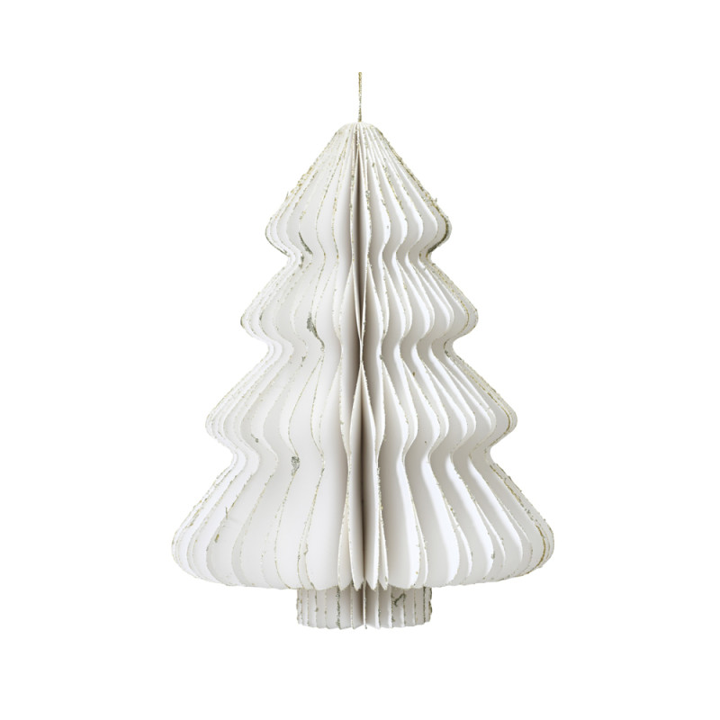 Alberello in Carta Plissé bianco 40cm
