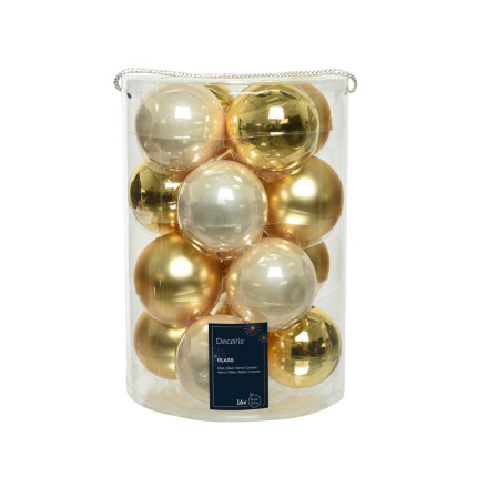 SFERE NATALIZIE IN VETRO 8CM (16 PEZZI)