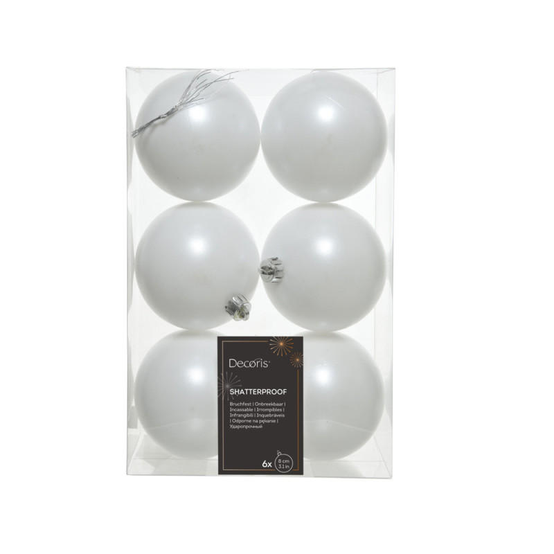 Palline per Albero di Natale 8cm (6 pezzi)