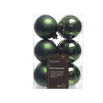 Palline di natale in plastica 6cm (12 pezzi)