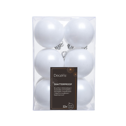Palline di natale in plastica 6cm (12 pezzi)