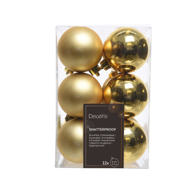 Palline di natale in plastica 6cm (12 pezzi)