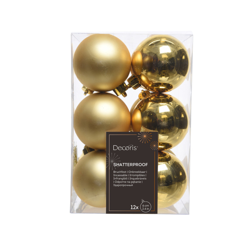 Palline di natale in plastica 6cm (12 pezzi)