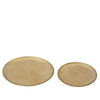 PIATTO IN METALLO ANTICATO ORO