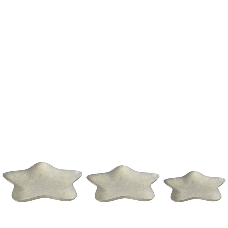 PIATTINO STELLA IN METALLO ANTICATO ARGENTO
