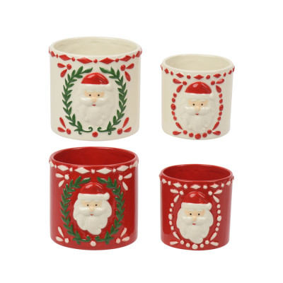 VASO IN CERAMICA SMALTATO CON BABBO NATALE