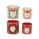 Vaso In Ceramica Smaltato Con Babbo Natale