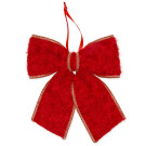 FIOCCO IN TESSUTO PENDENTE CON BORDO ORO 15X17CM (2 PEZZI)