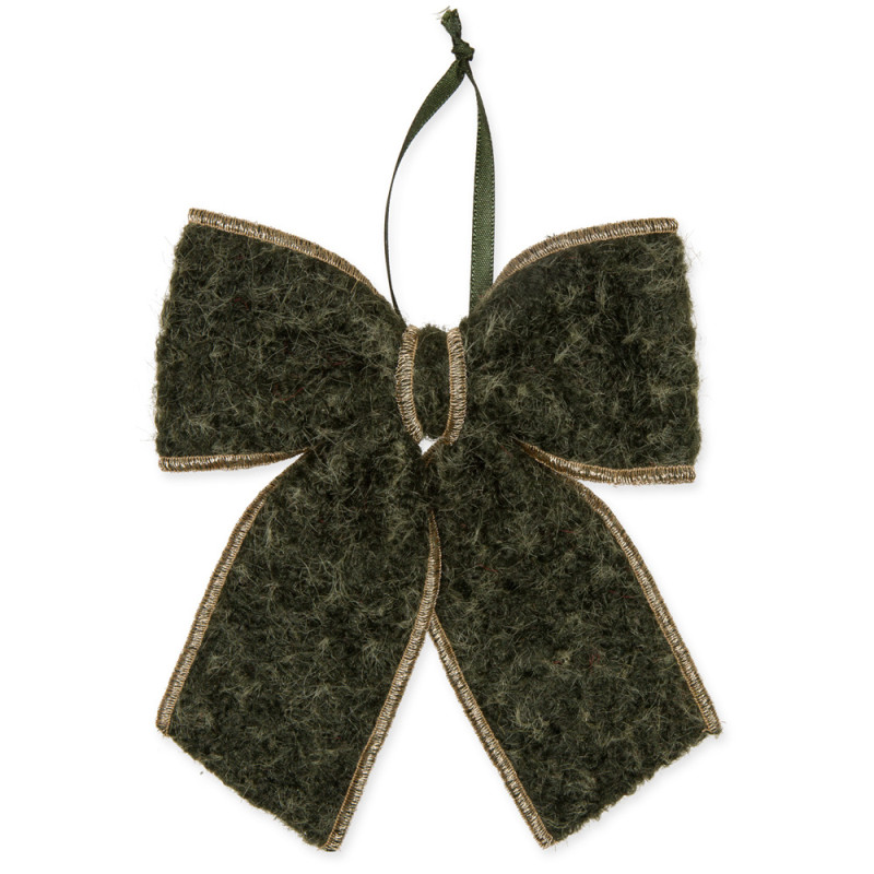 FIOCCO IN TESSUTO PENDENTE CON BORDO ORO 15X17CM (2 PEZZI)