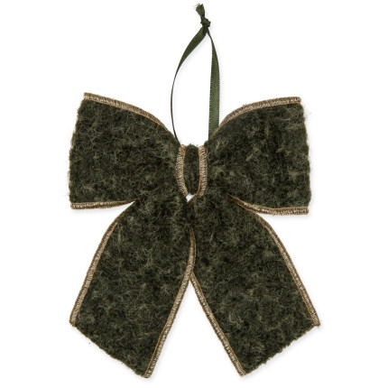 FIOCCO IN TESSUTO PENDENTE CON BORDO ORO 15X17CM (2 PEZZI)