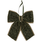 FIOCCO IN TESSUTO PENDENTE CON BORDO ORO 15X17CM (2 PEZZI)