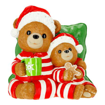 FAMIGLIA DI ORSETTI CON CUSCINO LUMINOSO H 60CM
