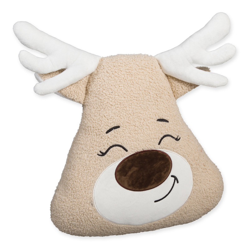 CUSCINO TESTA DI ALCE PELUCHE 36X35CM