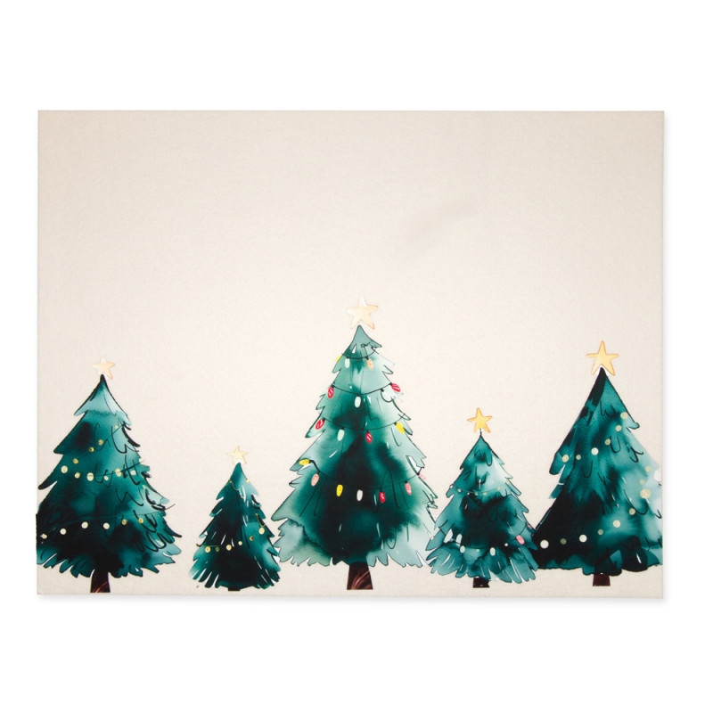 Tovagliette Rettangolari Albero Di Natale In Feltro 35x45cm (4 Pezzi)
