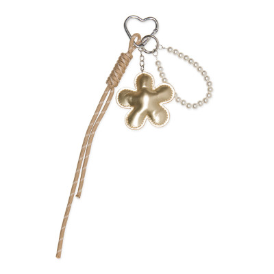 CHARM PER BORSA FIORE E PERLE 7,5CM