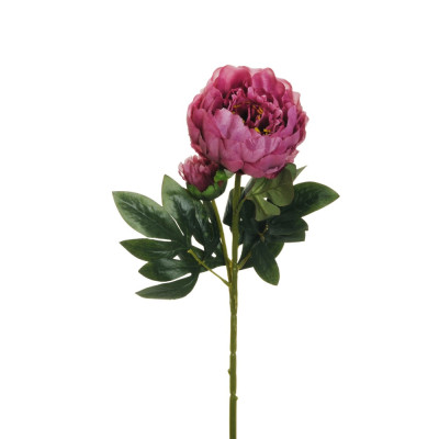 RAMO DI PEONIA VIOLA 66 CM