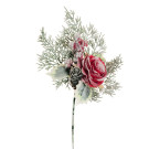 Magnolia con Bacche e Pigne Innevate 32cm