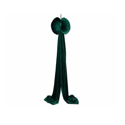 Maxi Fiocco In Velluto Verde Con Strass 44cm
