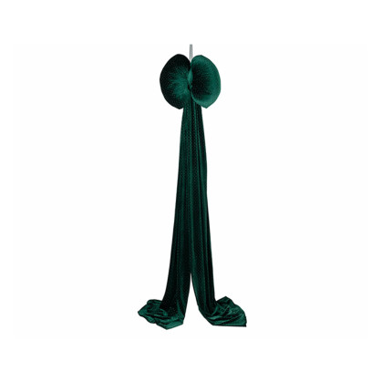 Maxi Fiocco In Velluto Verde Con Strass 44cm