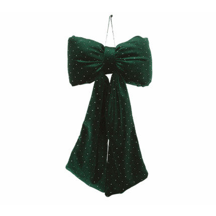 FIOCCO IN VELLUTO VERDE CON STRASS 20CM