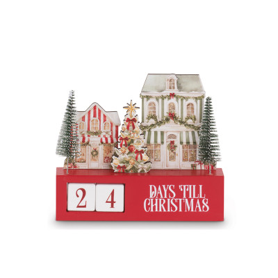 Calendario Dell'avvento In Legno Xmas Market