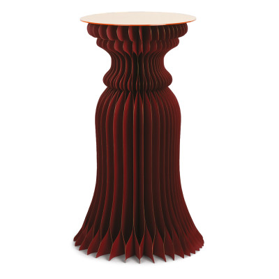 Alzata In Carta Bourdeaux Con Ripiano Plexi Oro 80cm