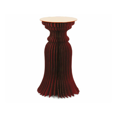 Alzata In Carta Bourdeaux Con Ripiano Plexi Oro 80cm