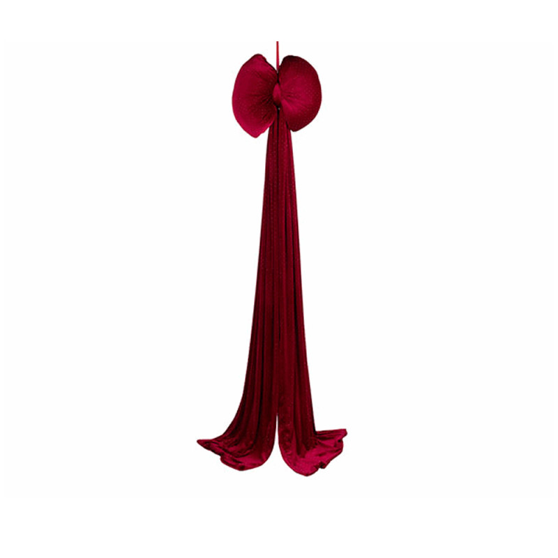 Maxi Fiocco In Velluto Bordeaux 44cm