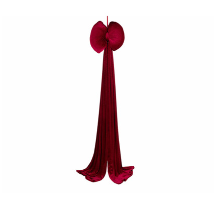 Maxi Fiocco In Velluto Bordeaux 44cm