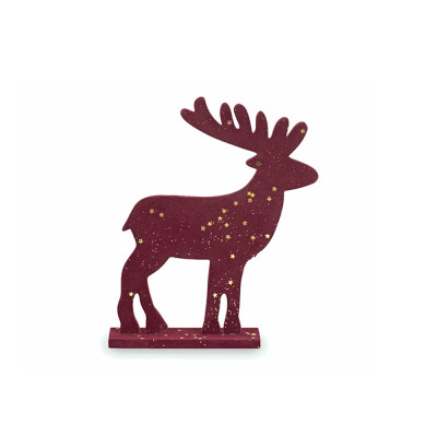 Renna In Legno Floccato Bordeaux 2