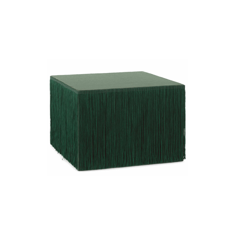 Alzata In Velluto Verde Con Frange Piccola