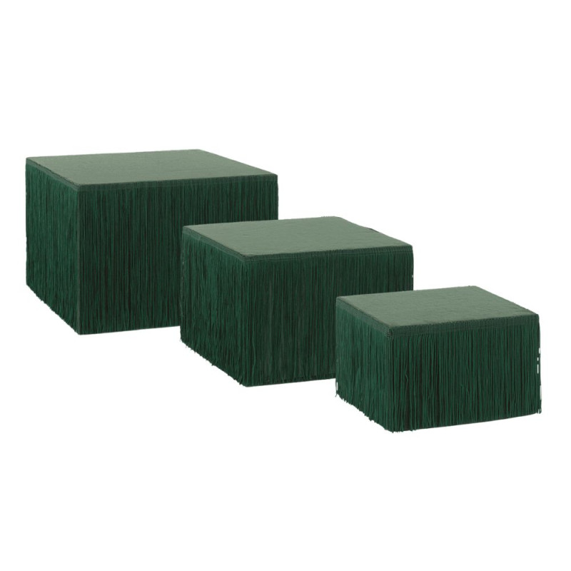 Alzata In Velluto Verde Con Frange