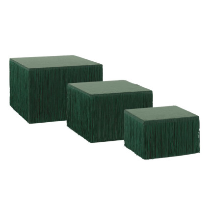 Alzata In Velluto Verde Con Frange