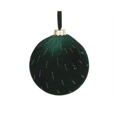 SFERA VERDE IN VELLUTO CON STRASS 2OCM