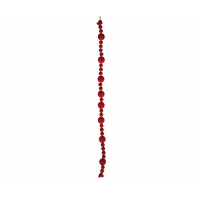 GHIRLANDA DI SFERE IN VELLUTO BORDEAUX 205CM