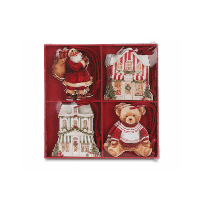 DECORI PENDENTI XMAS MARKET (16 PEZZI)