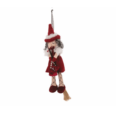 BEFANA VOLANTE CON SCOPA 35CM