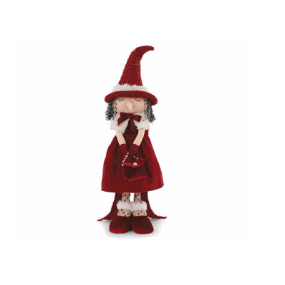 BEFANA IN VELLUTO ROSSO 60CM