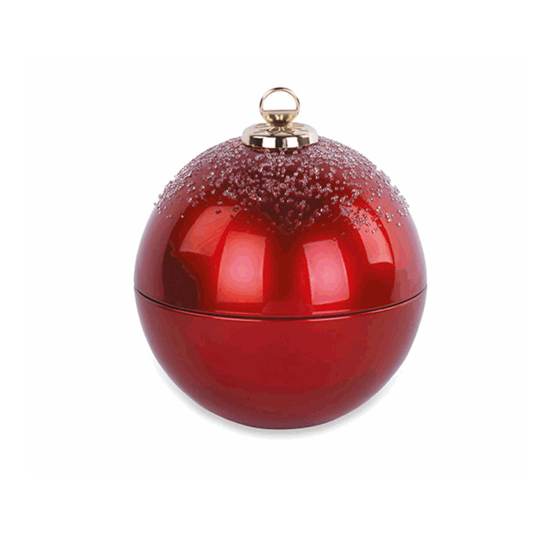 CANDELA PROFUMATA IN SFERA DI VETRO ROSSA