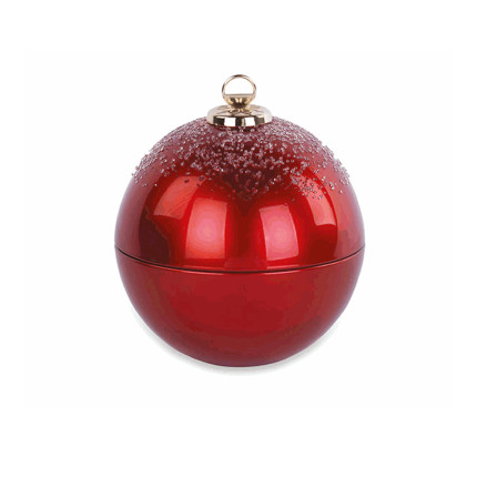 CANDELA PROFUMATA IN SFERA DI VETRO ROSSA