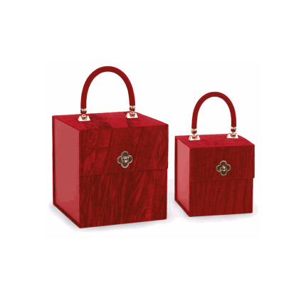 BAULETTO ROSSO ROYAL IN VELLUTO CON MANICO